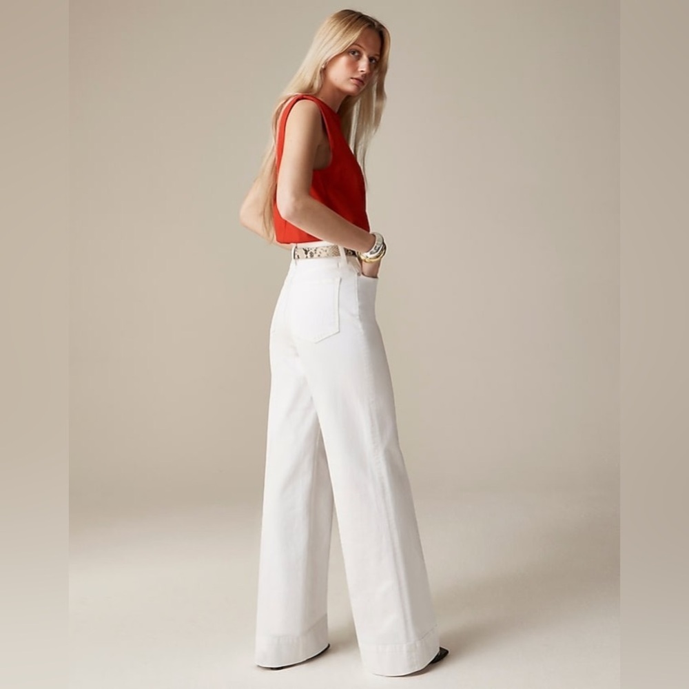 J. Crew Wide-leg denim trouser in white - Picture 6 of 15
